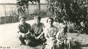 Yuriko and her brothers, ca. 1937.